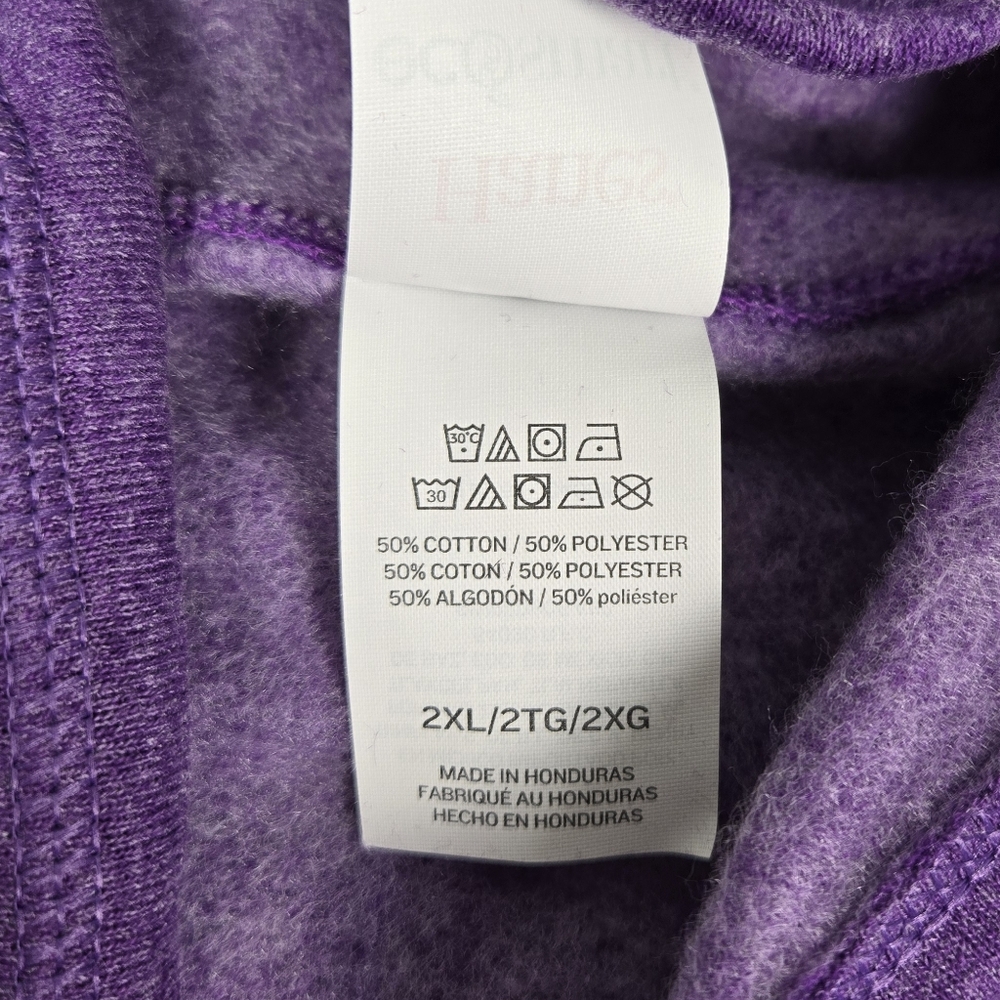 Purple Hanes Zip-Up Hoodie Size 2XL - Picture 6 of 6